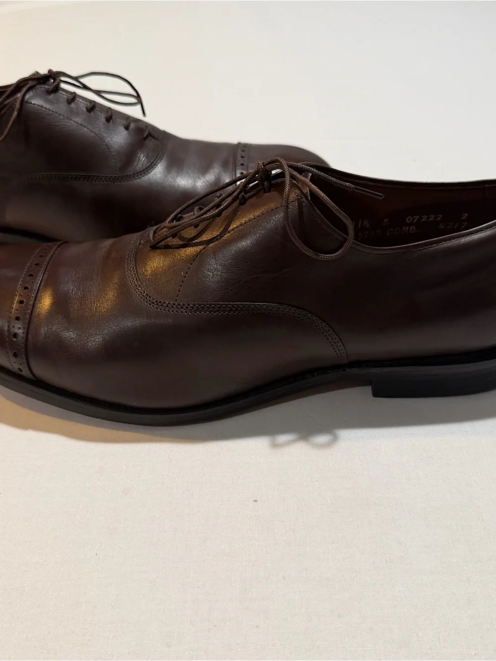 Vintage Allen Edmonds Fifth Avenue 5795 Brown Leather  Oxford Shoes 11.5 E